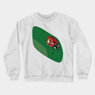 Ladybug walking on a leaf Crewneck Sweatshirt